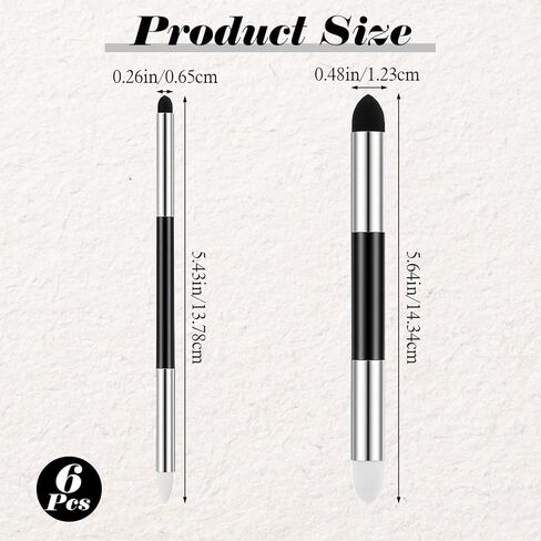 6 PCS Artist Blending Sponge Pen, Double Headed Washable Rubbing Sponge Brush Dual Tip Oil Pastel Blending Tools for Sketching, Drawing, and Highlighting in Saudi Arabia