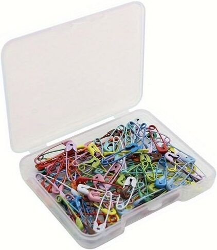 120pcs Bright Candy Color Safety Pins with Transparent Storage Box – Small Assorted Craft & Sewing Pins for DIY Projects, Apparel, Quilting, Jewelry Making & Household Use (120PCS Random Colors) in Saudi Arabia