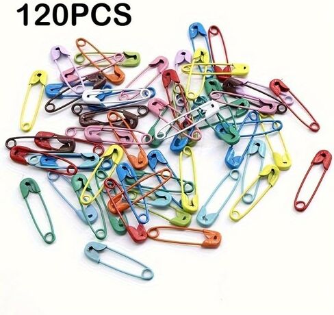 120pcs Bright Candy Color Safety Pins with Transparent Storage Box – Small Assorted Craft & Sewing Pins for DIY Projects, Apparel, Quilting, Jewelry Making & Household Use (120PCS Random Colors) in Saudi Arabia