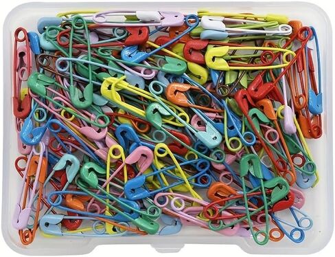 120pcs Bright Candy Color Safety Pins with Transparent Storage Box – Small Assorted Craft & Sewing Pins for DIY Projects, Apparel, Quilting, Jewelry Making & Household Use (120PCS Random Colors) in Saudi Arabia