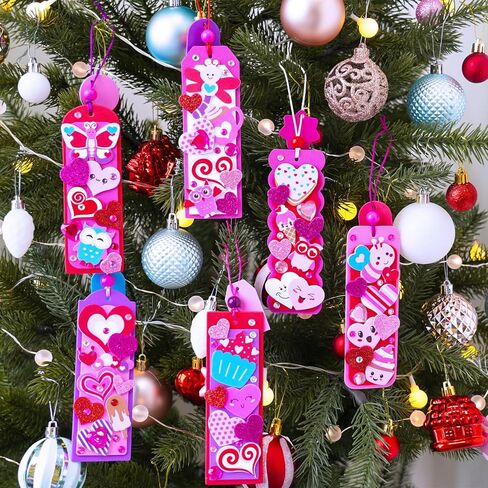 Winlyn 36 مجموعات من زخارف عيد الحب DIY على شكل قلب من الإشارات المرجعية لعيد الحب، مجموعات حرفية من الفوم الفارغة مع ملصقات إسفنجية لعيد الحب لأنشطة الفصول الدراسية للأطفال، هدايا الحفلات، تبادل الهدايا in Kuwait