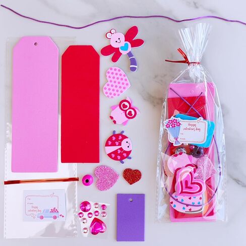 Winlyn 36 مجموعات من زخارف عيد الحب DIY على شكل قلب من الإشارات المرجعية لعيد الحب، مجموعات حرفية من الفوم الفارغة مع ملصقات إسفنجية لعيد الحب لأنشطة الفصول الدراسية للأطفال، هدايا الحفلات، تبادل الهدايا in Kuwait