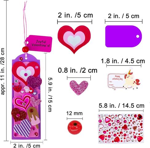 Winlyn 36 مجموعات من زخارف عيد الحب DIY على شكل قلب من الإشارات المرجعية لعيد الحب، مجموعات حرفية من الفوم الفارغة مع ملصقات إسفنجية لعيد الحب لأنشطة الفصول الدراسية للأطفال، هدايا الحفلات، تبادل الهدايا in Kuwait
