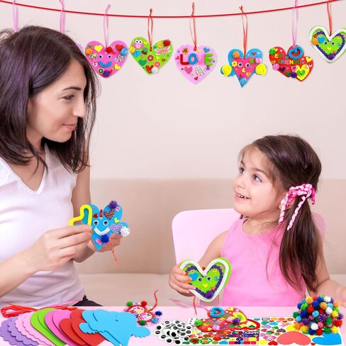 سيبا شجرة عيد الحب الحرف اليدوية للأطفال DIY القلب رغوة عيد الحب سعيد الحلي الزينة الفصول الدراسية النشاط ذاتية اللصق ملصقات القلب مجموعات الحرفية in Kuwait