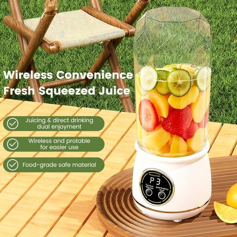 خلاط محمول، خلاط شخصي بقوة 200 واط للمخفوقات والعصائر للمطبخ، كوب عصارة للسفر خالٍ من مادة BPA سعة 17 أونصة وغطاء مع 6 شفرات، عصارة محمولة ذاتية التنظيف للمطبخ/السفر/صالة الألعاب الرياضية، أسود in Kuwait