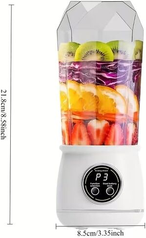 خلاط محمول، خلاط شخصي بقوة 200 واط للمخفوقات والعصائر للمطبخ، كوب عصارة للسفر خالٍ من مادة BPA سعة 17 أونصة وغطاء مع 6 شفرات، عصارة محمولة ذاتية التنظيف للمطبخ/السفر/صالة الألعاب الرياضية، أسود in Kuwait