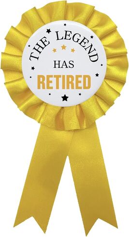 The Legend Has Retired Yellow Tinplate Badge Pin - Happy Retirement Button, Party decoration Celebrations & Retirement Decorations YHEZXUN in Kuwait