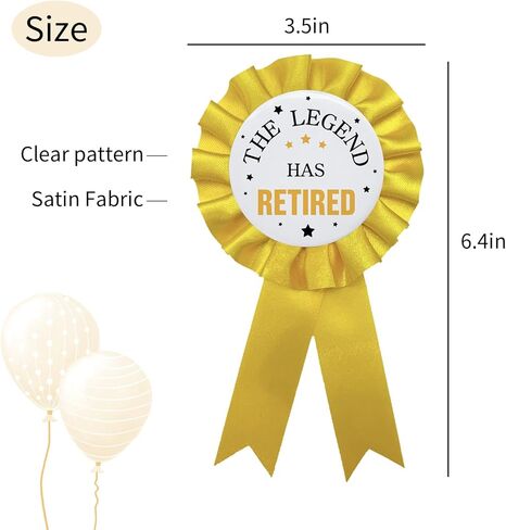 The Legend Has Retired Yellow Tinplate Badge Pin - Happy Retirement Button, Party decoration Celebrations & Retirement Decorations YHEZXUN in Kuwait