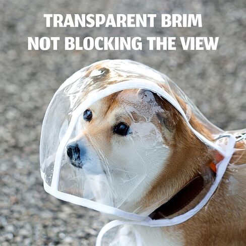 Pet Raincoats, Portable Transparent Dog Rain Coat, Puppy Raincoat with Poncho Hood for Outdoor(L) in Saudi Arabia