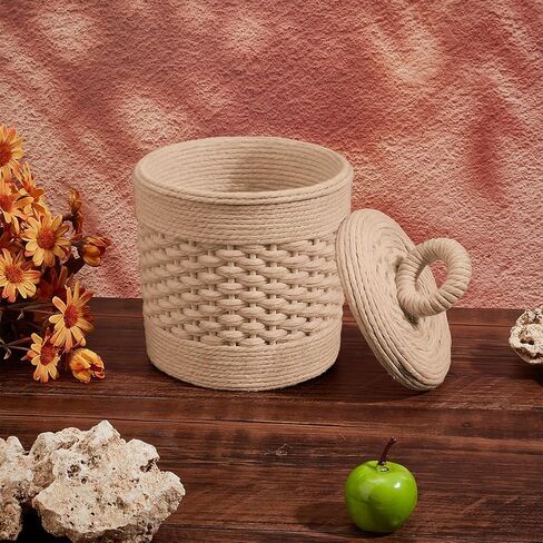 مجموعة سلة منسوجة من freebloss DIY macrame للمبتدئين مع تعليمات، سلة من القطن البيج، لوازم حرفية النسيج للبالغين، هدية سلال تخزين مصنوعة يدويًا in Kuwait