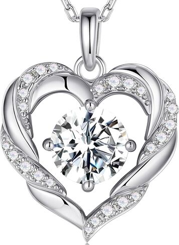 MOOSEA Moissanite Necklace for Women, 1-3 Carat D Color VVS1 Clarity Moissanite Heart Pendant Necklaces Anniversary Birthday Gifts for Wife Mom Daughter 925 Sterling Silver Necklace in Saudi Arabia