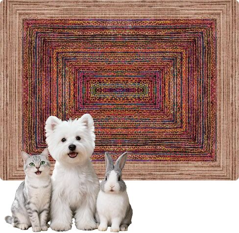 Dog Pee Pads Training Pads Upgrade Triple Thickness All-Purpose Super Absorbent & Leak-Proof, Quick Dry and Leak-Proof and Odor Control (Sisal Bohemian Print, 18" x24" x2PCS) in Saudi Arabia