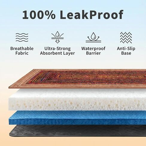 Dog Pee Pads Training Pads Upgrade Triple Thickness All-Purpose Super Absorbent & Leak-Proof, Quick Dry and Leak-Proof and Odor Control (Sisal Bohemian Print, 18" x24" x2PCS) in Saudi Arabia