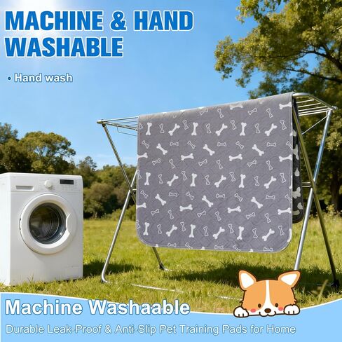 وسادات تبول PuppyPad، وسادات جرو قابلة لإعادة الاستخدام مع الفيرومونات، وسادات تدريب متينة للحيوانات الأليفة مانعة للتسرب ومضادة للانزلاق للاستخدام الداخلي للكلاب (متوسطة 28 بوصة × 32 بوصة) in Kuwait