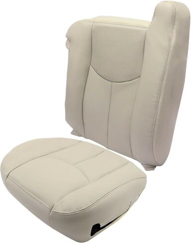 SecosAutoparts Driver Side Bottom & Top Lean Back Replacement Leather Seat Cover Compatible with Chevy GMC Tahoe Yukon Suburban Sierra 2003 2004 2005 2006 Light Tan in Saudi Arabia