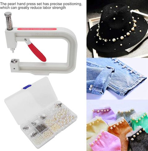 HEEPDD Pearl Setting Machine Kit, Manual Press Tool with Precise Positioning for Clothing Scarf Jewelry Leather Footwear in Saudi Arabia