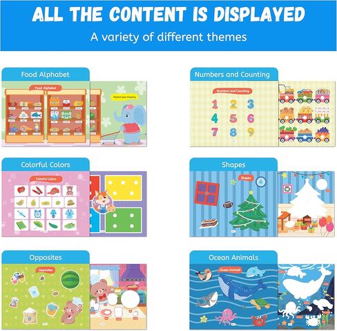 كتاب مونتيسوري المزدحم المُجمَّع مسبقًا للأطفال الصغار الذين تتراوح أعمارهم بين 3-5 سنوات | أنشطة التعلم في مرحلة ما قبل المدرسة مع ألعاب التوحد الحسية | ألعاب المدرسة المنزلية والسفر | هدايا للأولاد والبنات بعمر 3 4 5 6 سنوات in Kuwait