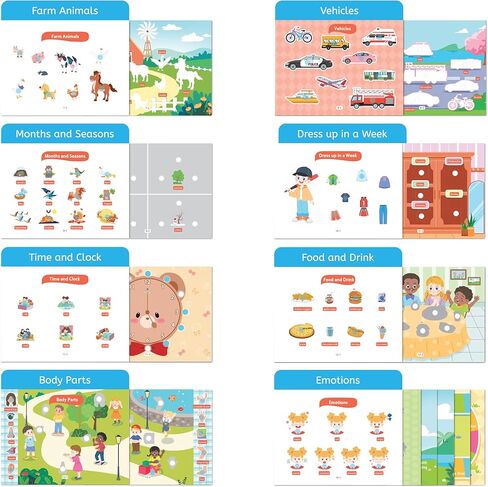 كتاب مونتيسوري المزدحم المُجمَّع مسبقًا للأطفال الصغار الذين تتراوح أعمارهم بين 3-5 سنوات | أنشطة التعلم في مرحلة ما قبل المدرسة مع ألعاب التوحد الحسية | ألعاب المدرسة المنزلية والسفر | هدايا للأولاد والبنات بعمر 3 4 5 6 سنوات in Kuwait