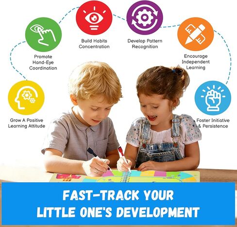 كتاب مونتيسوري المزدحم المُجمَّع مسبقًا للأطفال الصغار الذين تتراوح أعمارهم بين 3-5 سنوات | أنشطة التعلم في مرحلة ما قبل المدرسة مع ألعاب التوحد الحسية | ألعاب المدرسة المنزلية والسفر | هدايا للأولاد والبنات بعمر 3 4 5 6 سنوات in Kuwait
