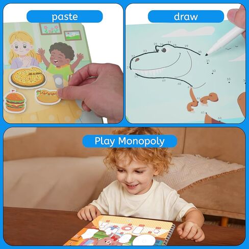 كتاب مونتيسوري المزدحم المُجمَّع مسبقًا للأطفال الصغار الذين تتراوح أعمارهم بين 3-5 سنوات | أنشطة التعلم في مرحلة ما قبل المدرسة مع ألعاب التوحد الحسية | ألعاب المدرسة المنزلية والسفر | هدايا للأولاد والبنات بعمر 3 4 5 6 سنوات in Kuwait