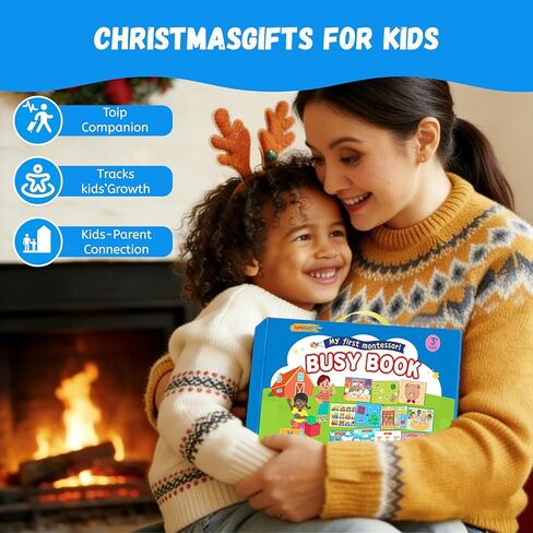 كتاب مونتيسوري المزدحم المُجمَّع مسبقًا للأطفال الصغار الذين تتراوح أعمارهم بين 3-5 سنوات | أنشطة التعلم في مرحلة ما قبل المدرسة مع ألعاب التوحد الحسية | ألعاب المدرسة المنزلية والسفر | هدايا للأولاد والبنات بعمر 3 4 5 6 سنوات in Kuwait