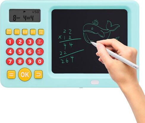 Math Games for Kids Ages 5 6 7 8, LCD Writing Tablet for Kids Educational Math Learning Games, Birthday Gifts for Boys Girls (Blue) in Saudi Arabia