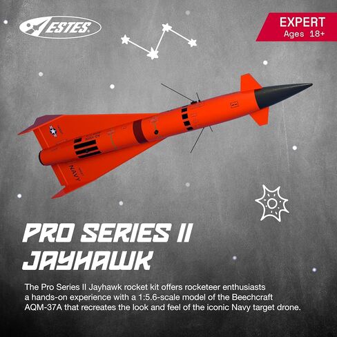 Estes 9731 Pro Series II Jayhawk Model Rocket Kit، طقم نموذج صاروخ طائر طبق الأصل للأعمار من 18 عامًا فما فوق in Kuwait