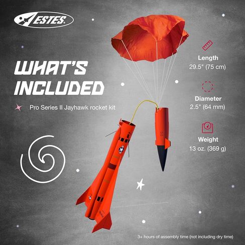 Estes 9731 Pro Series II Jayhawk Model Rocket Kit، طقم نموذج صاروخ طائر طبق الأصل للأعمار من 18 عامًا فما فوق in Kuwait