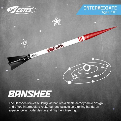 Estes 1303 Banshee Model Rocket Kit, Intermediate Flying-Rocket-Model Kit for Ages 10+ in Saudi Arabia
