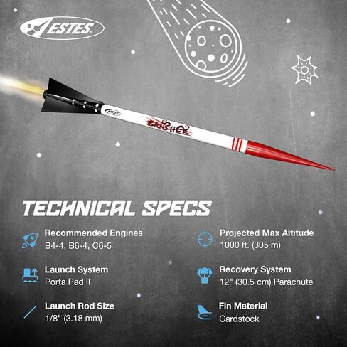 Estes 1303 Banshee Model Rocket Kit, Intermediate Flying-Rocket-Model Kit for Ages 10+ in Saudi Arabia