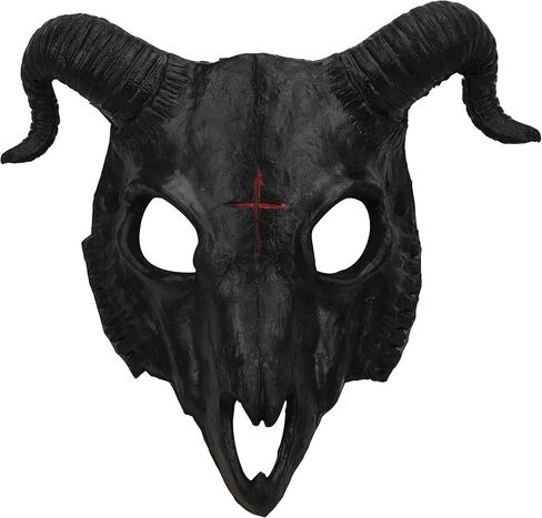 PURFUN Gothic Goat Head Skull Mask Ram Horns Animal Skull Costume Mask Demon Devil Evil Mask Cosplay Halloween Decor Prop in Saudi Arabia