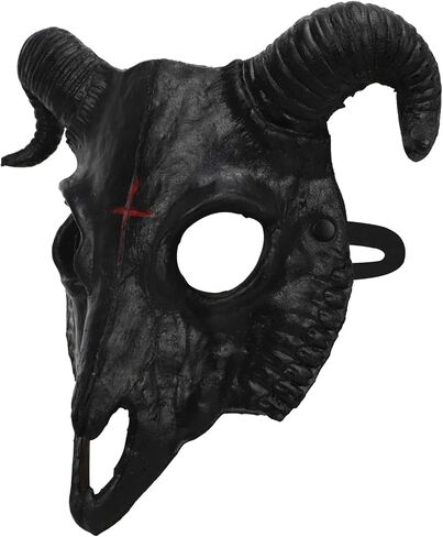 PURFUN Gothic Goat Head Skull Mask Ram Horns Animal Skull Costume Mask Demon Devil Evil Mask Cosplay Halloween Decor Prop in Saudi Arabia