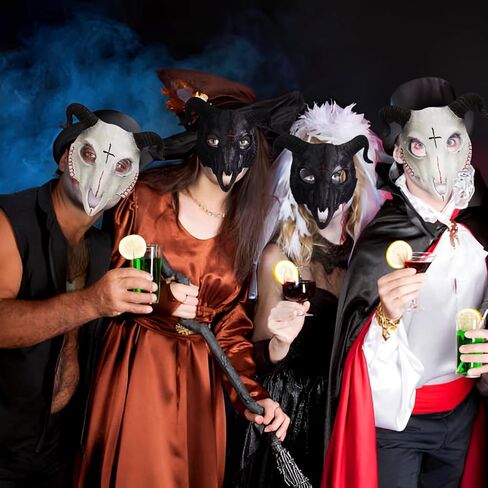 PURFUN Gothic Goat Head Skull Mask Ram Horns Animal Skull Costume Mask Demon Devil Evil Mask Cosplay Halloween Decor Prop in Saudi Arabia