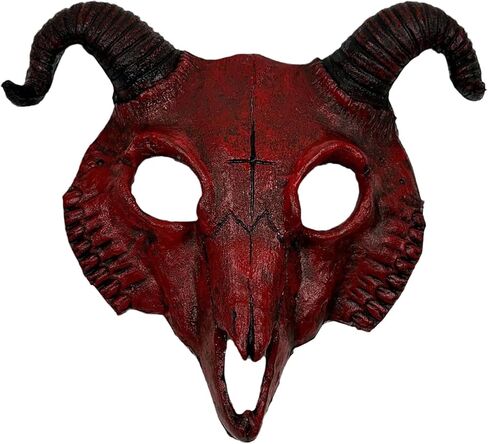 PURFUN Gothic Goat Head Skull Mask Ram Horns Animal Skull Costume Mask Demon Devil Evil Mask Cosplay Halloween Decor Prop in Saudi Arabia