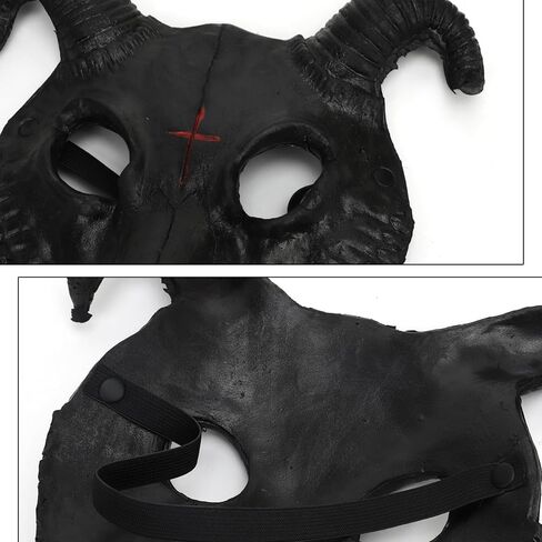 PURFUN Gothic Goat Head Skull Mask Ram Horns Animal Skull Costume Mask Demon Devil Evil Mask Cosplay Halloween Decor Prop in Saudi Arabia