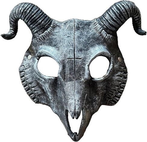 PURFUN Gothic Goat Head Skull Mask Ram Horns Animal Skull Costume Mask Demon Devil Evil Mask Cosplay Halloween Decor Prop in Saudi Arabia