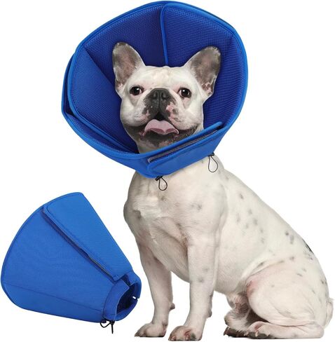 Dog Cone Collar - Soft Elizabethan Collar for Dogs After Surgery, Comfy Cone for Dogs to Stop Licking, Adjustable Dog Cone Alternative for Wound Healing (Navy L) in Saudi Arabia