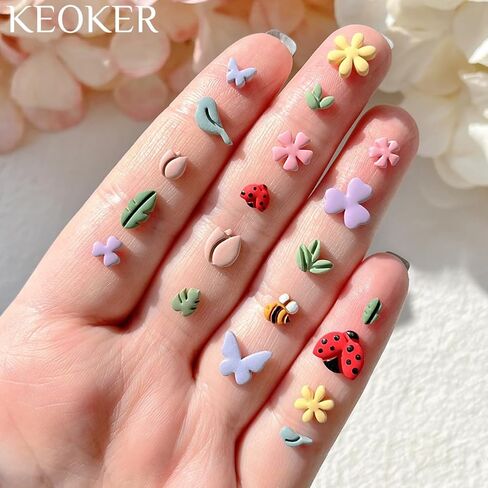 Keoker Spring Polymer Clay Cutters, Polymer Clay Flower Cutters, 10 Shapes Mini Clay Cutter, 3 Sizes(Micro. Mini, Small), Decoration to Make Spring Earrings in Saudi Arabia