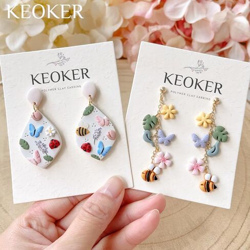 Keoker Spring Polymer Clay Cutters, Polymer Clay Flower Cutters, 10 Shapes Mini Clay Cutter, 3 Sizes(Micro. Mini, Small), Decoration to Make Spring Earrings in Saudi Arabia