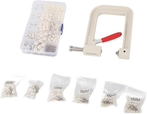 Qiilu Pearl Setting Machine Kit,Manual Pearl Press Tool for DIY Crafts,Precision Bead Placement with Assorted Sizes in Saudi Arabia