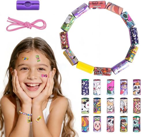 Creative Sticky Rolls Bracelet Making Kit for Kids - 150pcs DIY Reusable Sticker Craft Set, Arts & Crafts Sticker Rolls for Kids Ages 4-12, Ideal Birthday Favors, Classroom Prizes & Travel Toys in Saudi Arabia