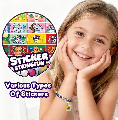 Creative Sticky Rolls Bracelet Making Kit for Kids - 150pcs DIY Reusable Sticker Craft Set, Arts & Crafts Sticker Rolls for Kids Ages 4-12, Ideal Birthday Favors, Classroom Prizes & Travel Toys in Saudi Arabia