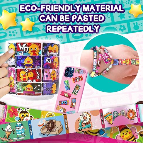 Creative Sticky Rolls Bracelet Making Kit for Kids - 150pcs DIY Reusable Sticker Craft Set, Arts & Crafts Sticker Rolls for Kids Ages 4-12, Ideal Birthday Favors, Classroom Prizes & Travel Toys in Saudi Arabia