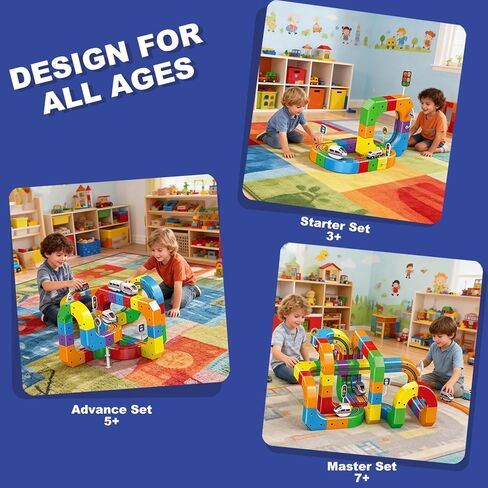 3D Infinity Track with Electric Train Set for Kids, STEM Modular Cube Track Building Toy, Magic Rail Block, Gravity Defying Monorail Trains Tracks,DIY Anti-Gravity Flexible Race Track (Avanced Set) in Saudi Arabia