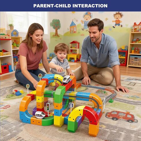 3D Infinity Track with Electric Train Set for Kids, STEM Modular Cube Track Building Toy, Magic Rail Block, Gravity Defying Monorail Trains Tracks,DIY Anti-Gravity Flexible Race Track (Avanced Set) in Saudi Arabia
