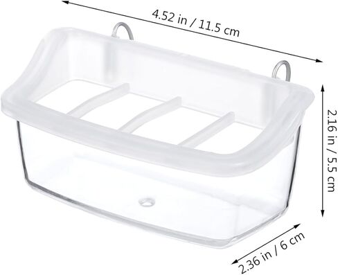 DOITOOL قطعتان من أوعية طعام قفص الطيور، مغذيات قفص الببغاء، طبق طعام معلق من البلاستيك الشفاف، 4 مقصورات، 4.52 × 2.36 × 2.16 بوصة in Kuwait