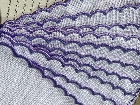 10pcs of Purple Edged 14count aida Fabric Bookmarks to do Cross Stitch,Cotton aida Fabric Edged Bookmarks,Stitch Area 30x100 aida,Outside size9x20cm, Blank Cross Stitch Bookmarks in Kuwait