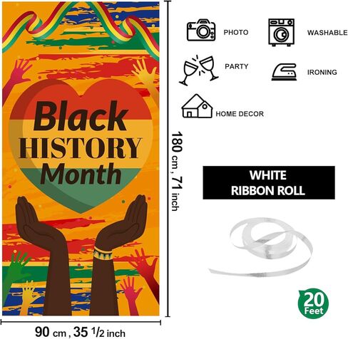 Black History Month Door Cover African American Festival Party Decorations Black History Month Banner Classroom Door Banner Front Porch Sign Indoor Outdoor Decor in Saudi Arabia