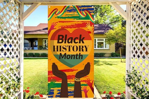 Black History Month Door Cover African American Festival Party Decorations Black History Month Banner Classroom Door Banner Front Porch Sign Indoor Outdoor Decor in Saudi Arabia