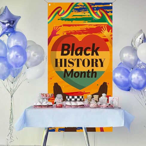 Black History Month Door Cover African American Festival Party Decorations Black History Month Banner Classroom Door Banner Front Porch Sign Indoor Outdoor Decor in Saudi Arabia